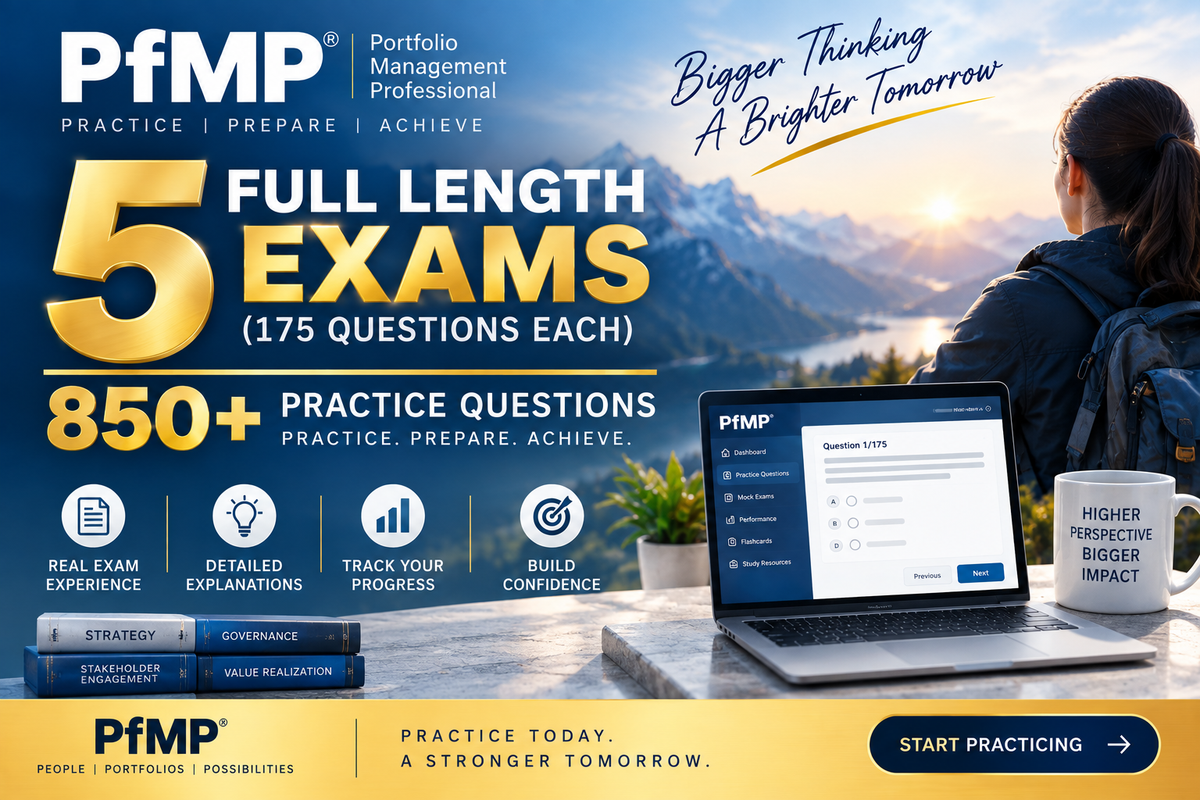PfMP Challenger Gold (Mock Exams 1 to 5) - 1 Year Access (based on SPfM3)