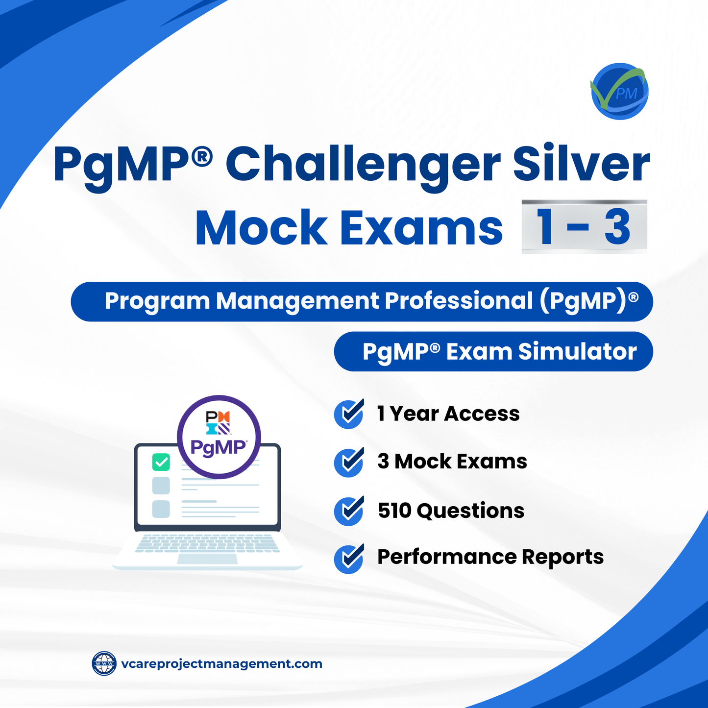 PgMP Challenger Silver (Mock Exams 1 to 3) - 1 Year Access (based on SPM5)